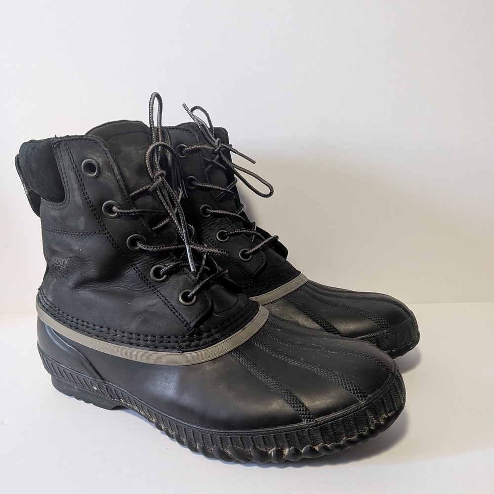Sorel Black Duck Boots Waterproof Leather Rubber Winter Snow Boots Men’s Size 11